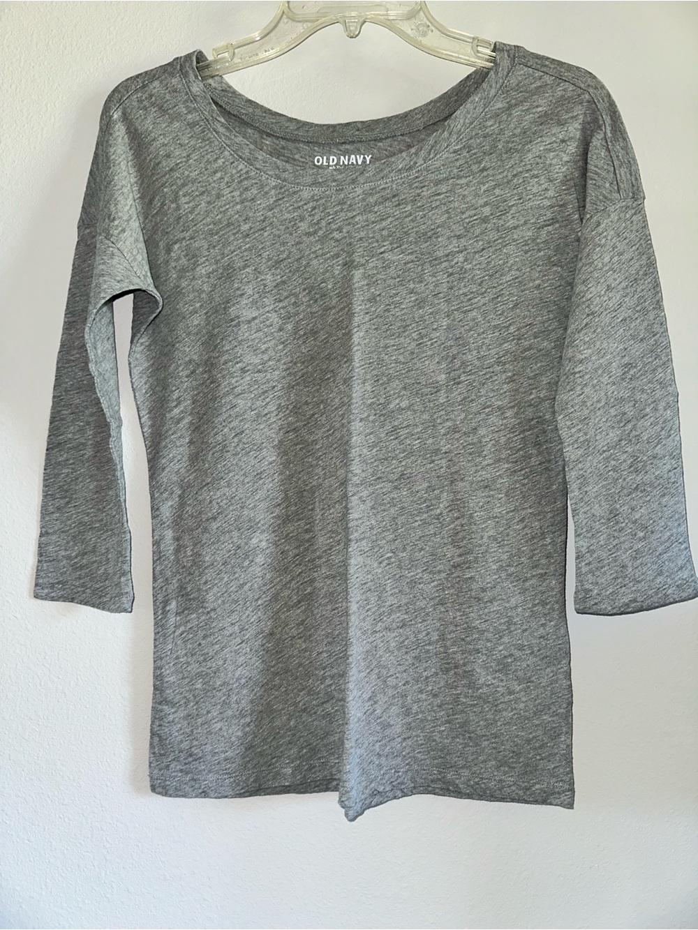 Old Navy Gray Heather Women's Crew Neck Tee 3/4 sleeve 100% cotton XS